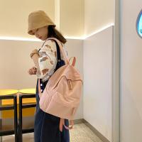 Mochila De Nylon Impermeable Para Mujer 2022 Color Sólido Bolsa Escolar Para Adolescentes Viaje Mochila De Hombro Con Capa De Computadora Suave - details 12