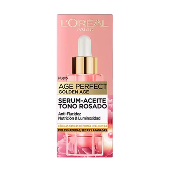 L'Oreal París Maquillaje Serum-Aceite Tono Rosado Golden Age 30ml - 1