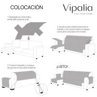 Vipalia - Funda Cubre sofa chaise longue. Funda de sofa Chaise longue acolchado brazo corto o largo. Protector antimanchas ajustable. Modelo Círculos - details 9
