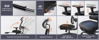 Silla ergonómica NEWTRAL MagicH-BP con reposapiés, respaldo auto-seguimiento, soporte lumbar adaptable, reposabrazos y cabecero ajustables, 4 posiciones de bloqueo - Negro - details 6