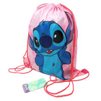 Stitch Mochila Saco con Cuerdas 40x35cm, Mochila Escolar Infantil para Niños y Niñas Stitch Disney, Mochila para Gimnasia, Verano, Playa, Campamento, Piscina, Regalo Cumpleaños, Navidad, Reyes, Color Rosa - details 2