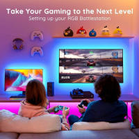 Tiras LED RGB Con Control Remoto Y APP Sincronización De Música Para Decoración De Habitaciones Y TV Luz De Fondo SMD 5050 - details 7