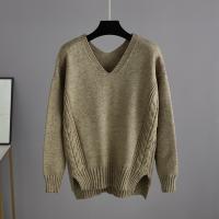 Conjunto De Suéter Y Pantalones Para Mujer HLBCBG Otoño Invierno 2 Piezas Tejido De Cashmere Estilo Casual Oversize V-Neck - details 7