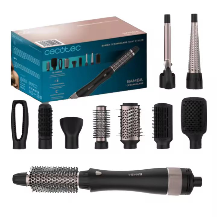 Bamba CeramicCare 10in1 Styler de Cecotec – Cepillo de aire multifuncional con 10 accesorios - 1