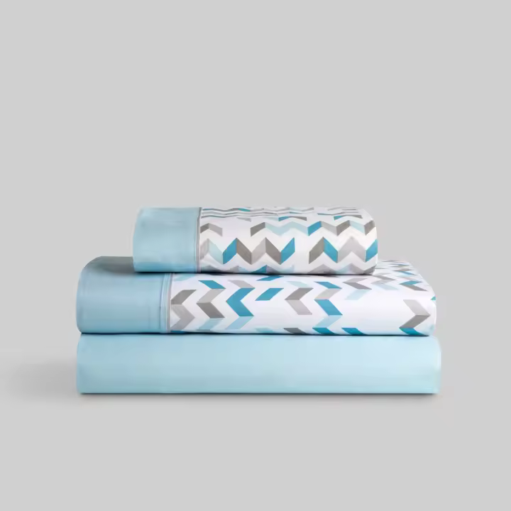 Llartextil Sábanas Karamelo Tabata Celestes - Composición 50% Algodón y 50% Poliéster - 1
