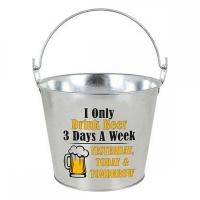 Cubo de Hielo METAL GALVANIZADO 5L  / 10L Decorado con Abridor,  Accesorios para fiestas y bebidas - details 0