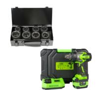 Pistola de impacto brushless a batería de 1" 2300 NM con maletín + se de 8 vasos de impacto de 1" de las medidas24, 27, 30, 32, 33, 36, 38 y 41 mm, el maletín incluye la pistola, el cargador de 20v y una batería li-on de 6.0 ah - details 0