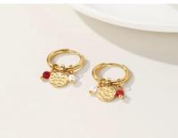 Pendientes Cristal Dorados Elegancia y Dulzura Acero Inoxidable - details 2