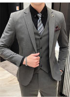 Traje De Boda Elegante Y Casual Para Hombres Estilo Británico Coreano Slim Conjunto De Chaqueta Chaleco Y Pantalones Para Oficina Y Celebraciones - details 12