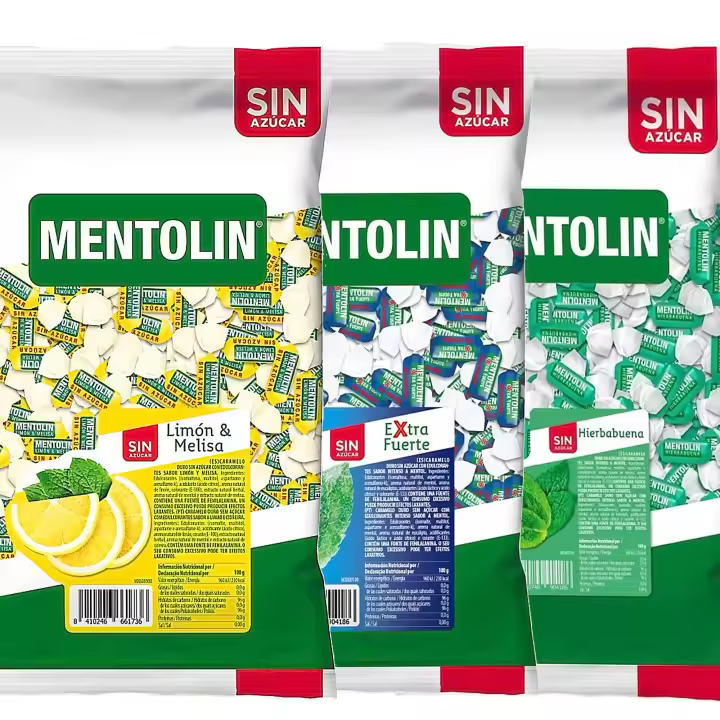 MENTOLIN PACK 3 Kg caramelos sin azúcar para la tos Limón Melisa & Extra Fuerte & Hierbabuena - 1
