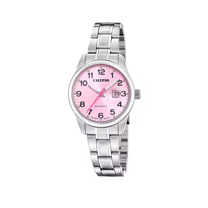 Reloj Calypso  K5873/2 de mujer o niña de comunión, Colección Basic Esfera Rosa y Acero Inoxidable - 1