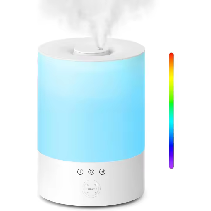 Humidificador Ultrasónico 2.5L con 3 Modos de Niebla Temporizador 2/4/8H Apagado Automático Luz LED Nocturna 30 Horas de Trabajo - 1