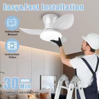 Ventilador de techo Silencioso with Luz LED, motor de CC, Gran volumen de aire de 32 pulgadas, Control Remote Para Cocina, Dormitory, Coque, patio - details 2