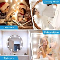 Espejo De Maquillaje Con Luz LED Bombilla USB Cargable Iluminación Para Mesa De Vestir Baño Dimmerizable Luz De Vanidad - details 5