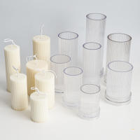 Molde De Vela Cilíndrica Para DIY Con Rayas Plástico Duradero Y Fácil De Librar Para La Fabricación De Velas De Forma Cilíndrica Y Topo Plano - details 5