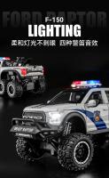 Ford RAPTOR F150 Police Car Pickup Simulación De Aleación De Metal Modelo De Coche a Escala 1:28 Con Sonido Y Luz Juguetes De Camión Off-Road Big Foot - details 5