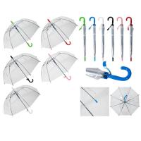 Paraguas de Niñas y Niños Transparente Forma de Cúpula Varios Colores - details 2