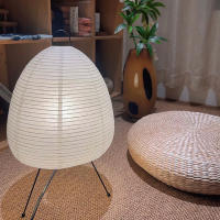 Lámpara De Piso LED Estilo Wabi Noguchi Isamu Japonés Con Papel De Arroz Luz Nordica Para Sala Y Dormitorio Zen Estudio Arte - details 13