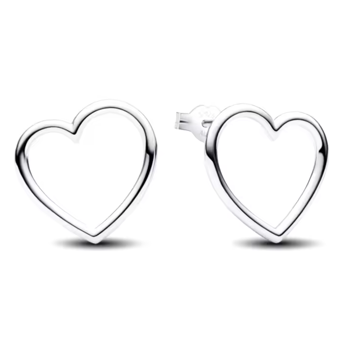 Pandora 293077C00 Pendientes de con positivamente forma de corazón Plata de Ley 1.7*18.2*17.5 mm - 1