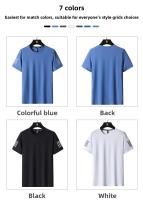 Camiseta De Seda Helada Para Hombres Verano Cuello Redondo Manga Corta Suave Fitness Tops Casual Oversize Tees Transpirable Ligera Secado Rápido Estirable Sin Pliegues - details 8