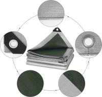 Pctive PE Lona de piscina lona 3x5m 280g/m², cubierta impermeable y lona impermeable a prueba de desgarros, gris/verde - details 1