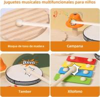Set De Batería De Madera Para Bebés Juguete Musical Montessori Instrumentos De Percusión Para Niños De 3 a 6 Años - details 18