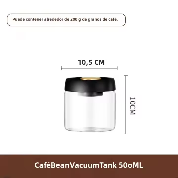 Jars De Almacenamiento De Alimentos De Vidrio Transparente Para Café Molido Y Granos Sellado a Vacío Antihumedad Y Extracción De Aire Contenedor Airtight Para El Hogar - 1