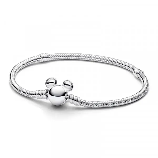 Pandora - Pulsera Pandora Moments Cadena de Serpiente con Cierre Mickey Mouse de Disney 593061C00 - 1