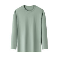 Camiseta De Algodón Para Hombre Con Cuello Redondo Y Mangas Largas En Color Sólido Cómoda Y Transpirable Para El Verano - details 11