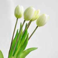 5pcs/Bunch Tulipes Artificiales Rosa De Alta Calidad Silicona Para Decoración De Hogar Y Bodas Flor Falsa Realista Para Bouquet - details 4