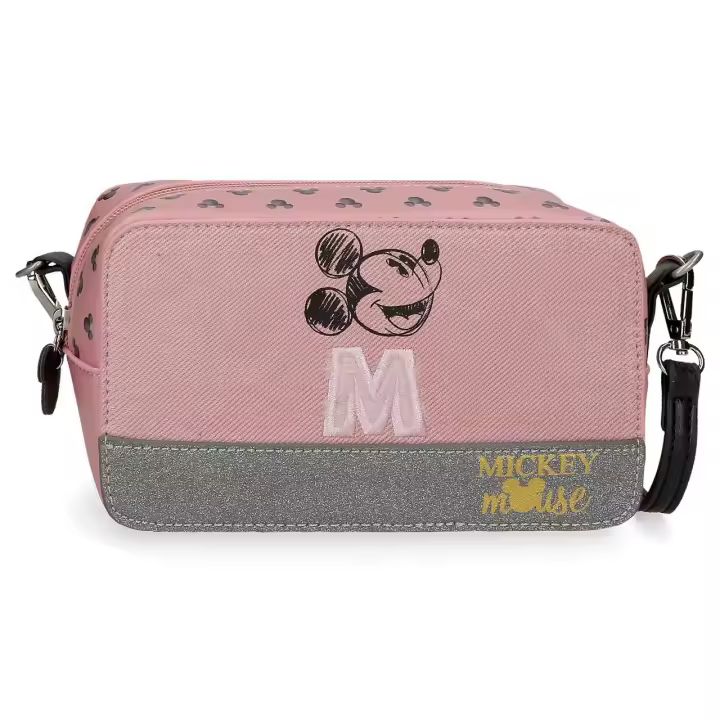 Disney Mickey Bandolera de 19,5 cm x 11,5 cm x 7,5 cm fabricada en PVC y poliéster. Rosa - 1