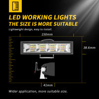 Luz DE TRABAJO LED para Automóvil, Luz de circulación Diurna recta de 24 LED, Luz Auxiliar para Maquinaria Agrícola, Luz modificada para conducción tociterro (2 piezas) - details 0