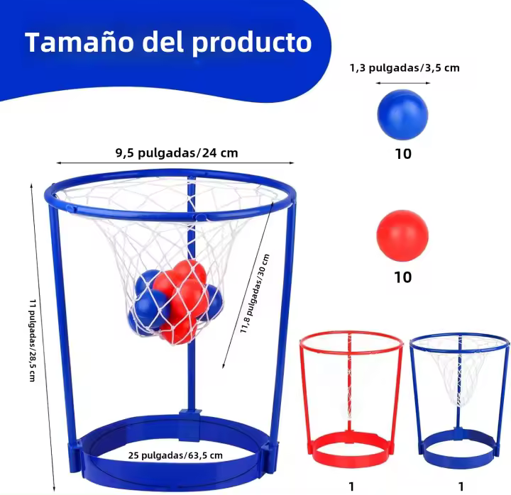 Juego De Básquetbol Para Cabeza 2 Pack Con Aros Ajustables Y 20 Balones Regalo Divertido Para Cumpleaños Para Niños Y Adultos - 1