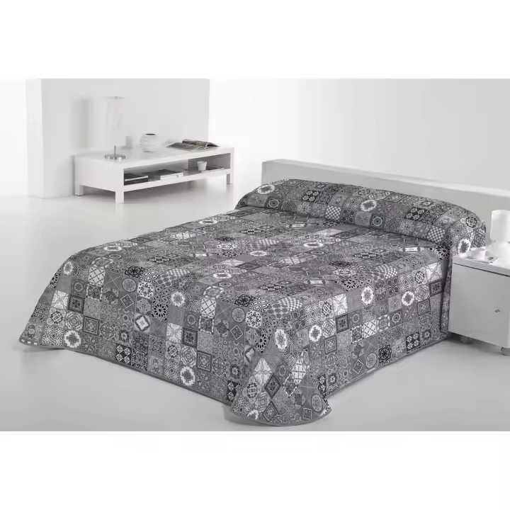 SABANALIA - Colcha estampada Rustik (Disponible en varios tamaños y colores) | Colcha ideal para primavera y verano | Producto ligero y decorativo - 1
