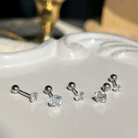 Pendientes De Crystals Zirconia Para Mujer 1Pareja De Estilo Helix Y Bone Nail Piercing En Acero Inoxidable Joyería De Regalo - details 16