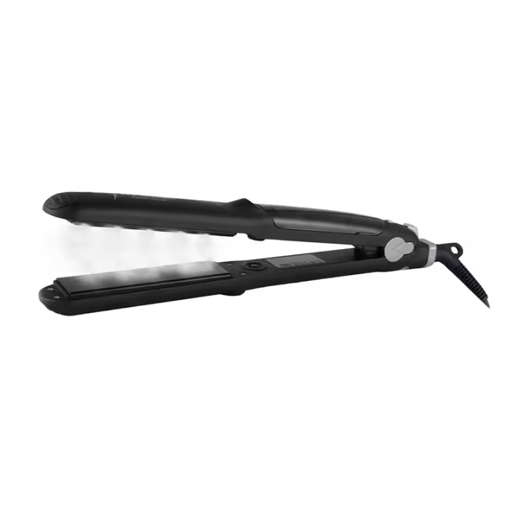 Plancha de pelo a vapor para mujer, herramientas de alisado y plancha plana de cerámica antiescaldado para el hogar - 1