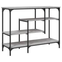 vidaXL Mesa consola con estantes 100x35x75 cm Negro, Roble Sonoma, Roble ahumado Mesa de sofá Mesa de Entrada para Salón Consola de Entrada Mueble Recibidor Mesita Mesa auxiliar Salon - details 2