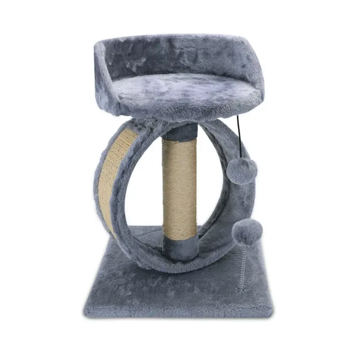 Nobleza - Rascador para Gatos con Plataforma, Arbol Rascador para Gatos con Bolas, Cuerda de Sisal Natural,34x34x48cm Gris - 1