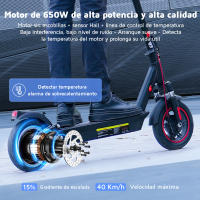 Patinete eléctricos ISCOOTER  i10 - Neumático de 10 pulgadas 650W 40km/h 15Ah Capacidad de peso 120 kg Negro - details 6