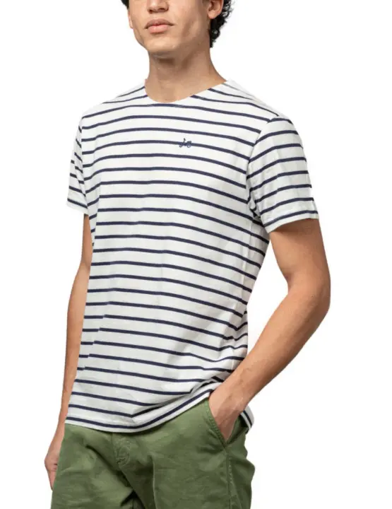 Camiseta Scotta Breton blanco con rayas para hombre - 1