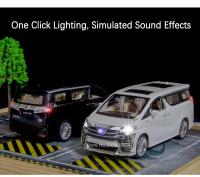 Miniatura De Coche Diecast Vellfire MPV Escala 1:24 Con Ruedas De Goma Puertas Abiertas Función Retroceso Luz Y Sonido Regalo Para Niños - details 5