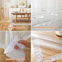 Mantel De PVC Transparente 1pc Resistente Al Agua Y Lavable Protección Para La Mesa Con Diseño De Encaje Cubierta Para La Mesa - details 0