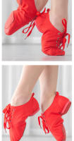Unisex Canvas Ballet Jazz Shoes Lace up for Child and Adult Low Top Dance Shoes White Red Black Pink Camel Nude - details 9