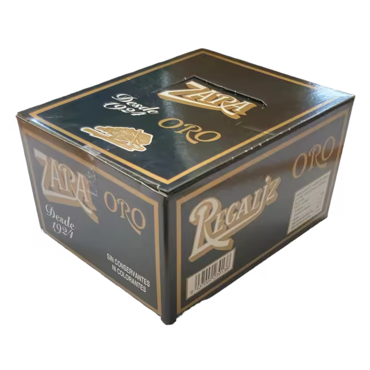Zara Regaliz Oro en Barritas Caja de 75 ud (600 g) Sin Conservantes ni Colorantes - 1