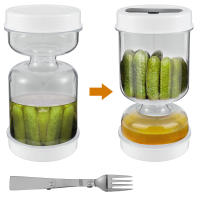 Contenedor De Encurtidos Tapa De Separación Seco Y Húmedo Jars De Olivas a Prueba De Fugas Con Strainer Contenedor Reutilizable Para Almacenamiento De Alimentos - details 4