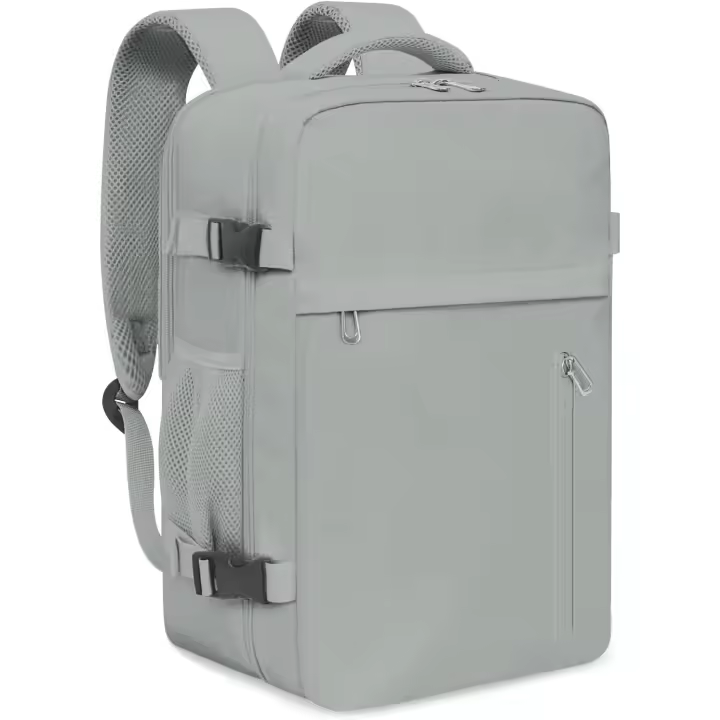 Mochila Viaje Cabina Avion 40x20x25 para Ryanair - Maletas de Cabina Pequeña 20L Equipaje de Mano - con Orificio de Carga USB para Escuela y Ocio - Gris - 1