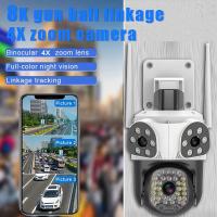 Cámara IP WiFi con Triple lente de 15MP, Zoom 4X, cámara de seguridad inalámbrica para exteriores, protección de seguridad inteligente, cámaras de vigilancia CCTV PTZ - details 0
