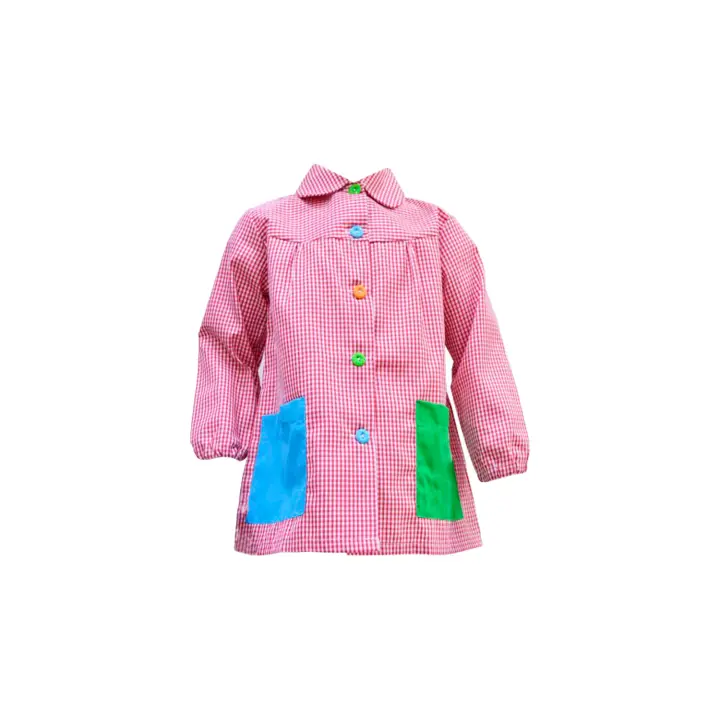 Various Bata Escolar  Niño o Niña Babi Escolar Infantil para Guardería y Colegio con Botones de cuadros pequeños multicolor - 1