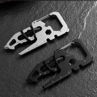 Llavero Multifuncional De Acero Inoxidable Con Abrelatas Y Anillo Para Llaves Herramienta De Camping Y Escalada Accesorios De Exterior - details 4