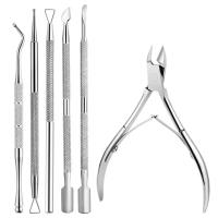 Kit De 6 Piezas De Acero Inoxidable Para Arte De Uñas Herramientas De Manicura Y Pedicura Cortauñas Clipper De Cutícula Y Eliminador De Piel Muerta - details 0